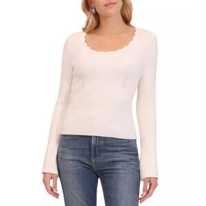Bagatelle Women Cream Cable Knit Viscose Casual Flare Sleeve Sweater Size XL